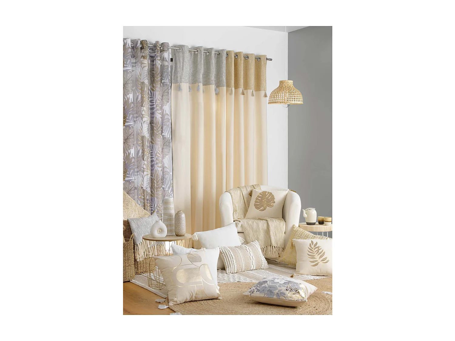 Rideau à Œillets "New Sultan" 140x240cm Argent