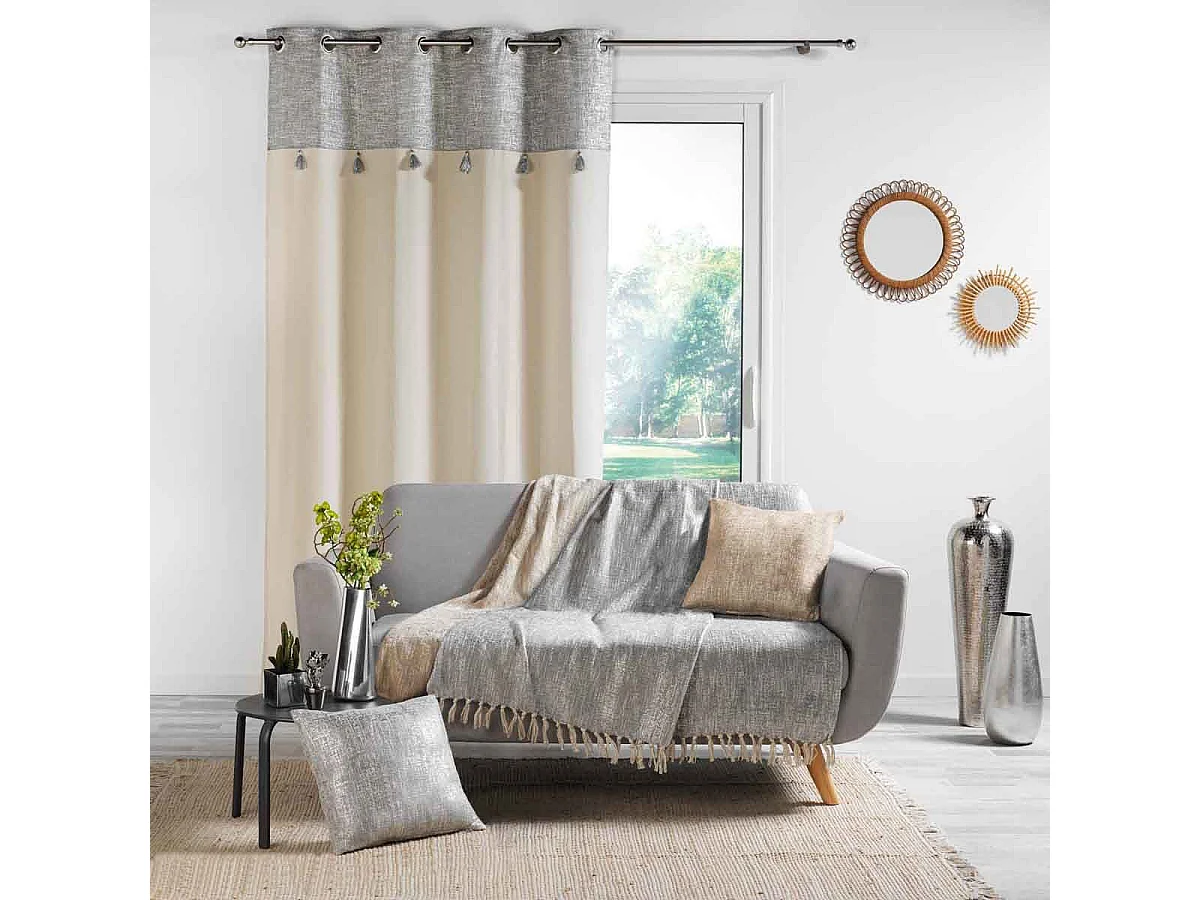 Rideau à Œillets "New Sultan" 140x240cm Argent
