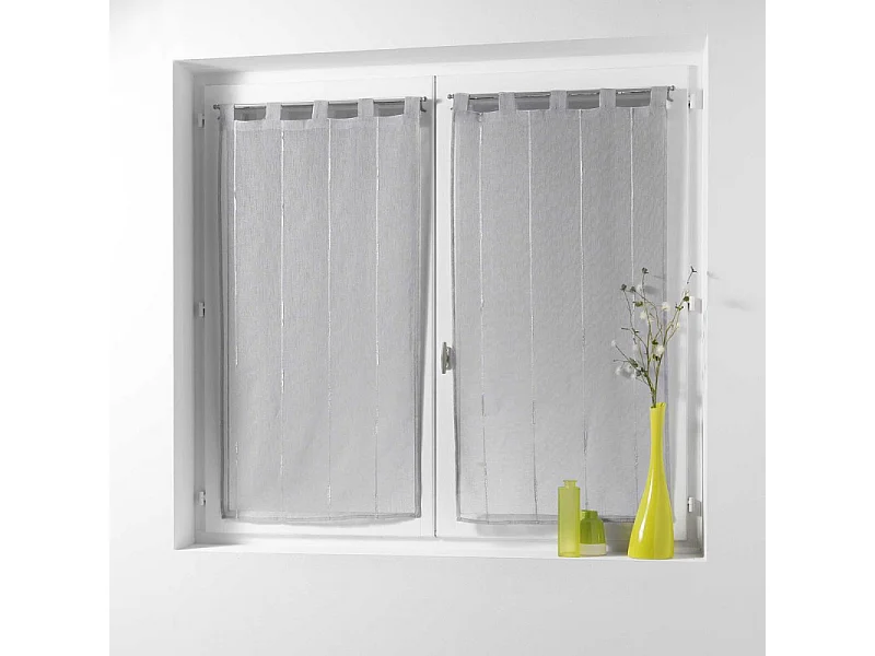 Paire de Voilages "Linahe" 60x160cm Gris
