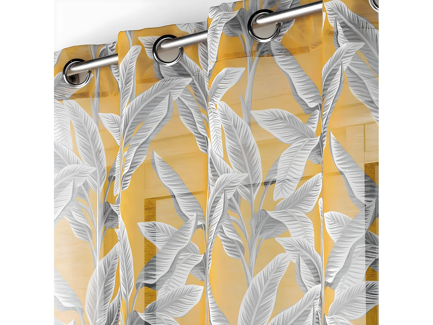 Rideau Voilage à Œillets "Isibelle" 140x240cm Jaune