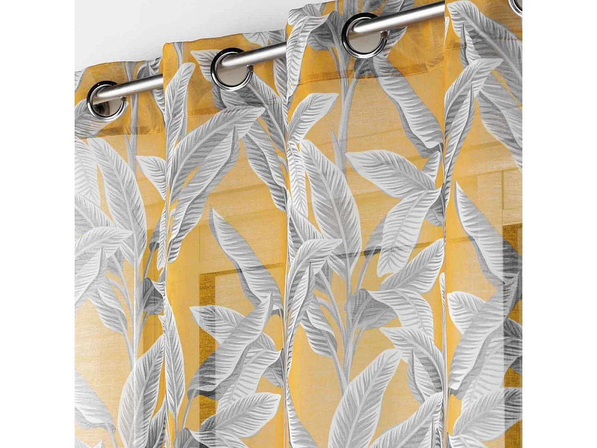 Rideau Voilage à Œillets "Isibelle" 140x240cm Jaune
