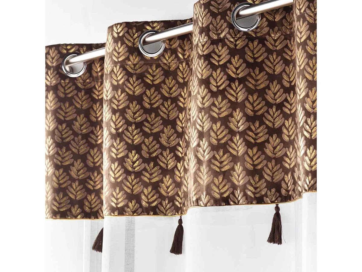 Rideau Voilage à Œillets "Evie" 140x240cm Choco