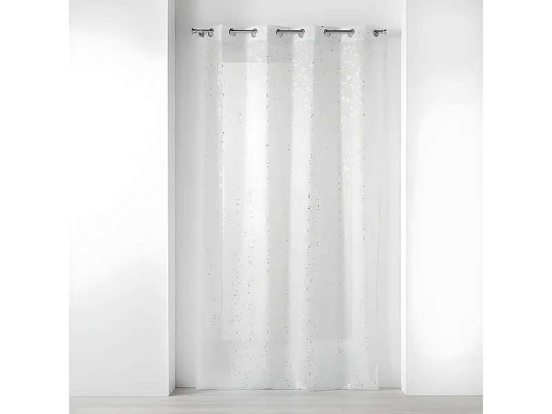 Rideau Voilage à Œillets "Floressia" 140x240cm Blanc