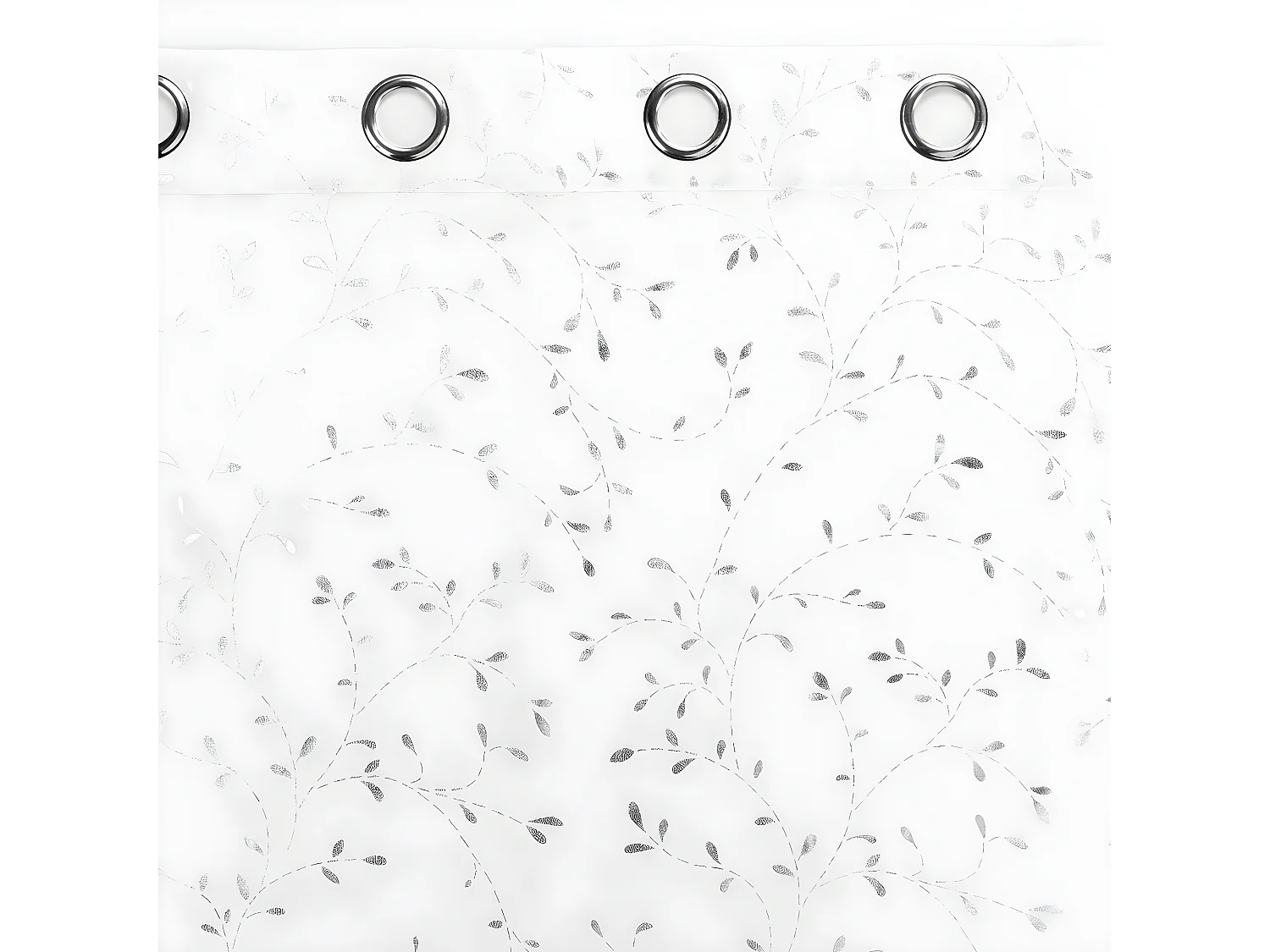 Rideau Voilage à Œillets "Floressia" 140x240cm Blanc