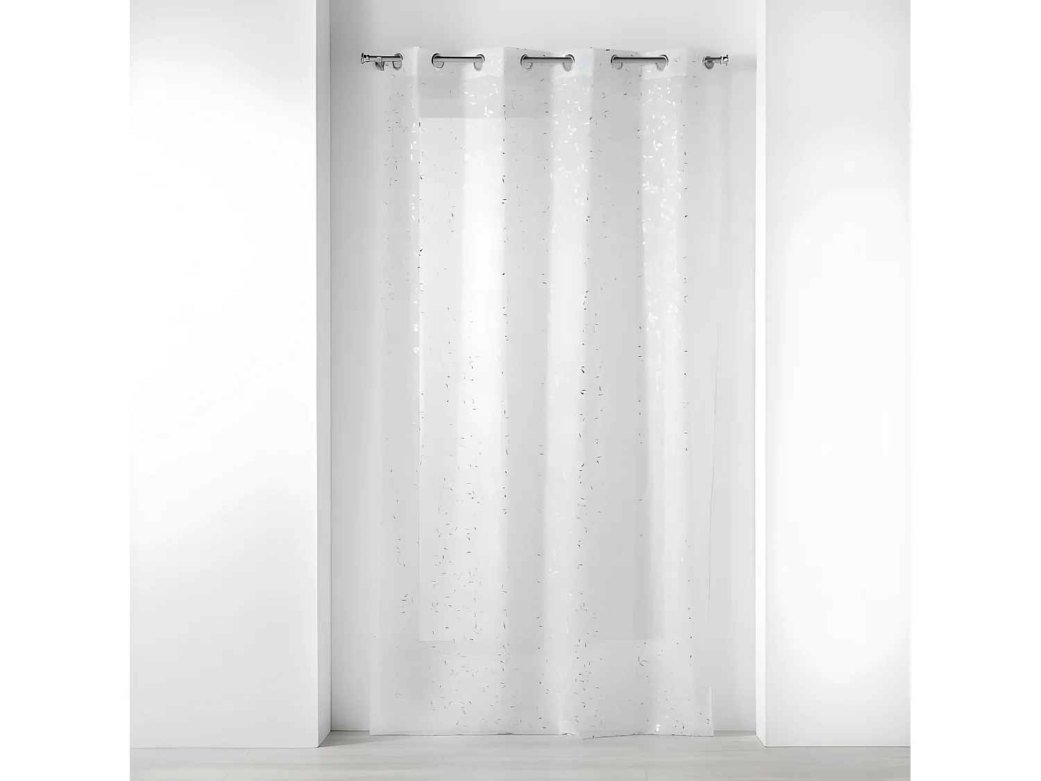 Rideau Voilage à Œillets "Floressia" 140x240cm Blanc