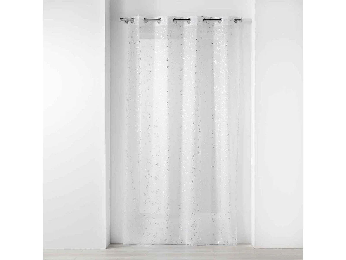 Rideau Voilage à Œillets "Floressia" 140x240cm Blanc