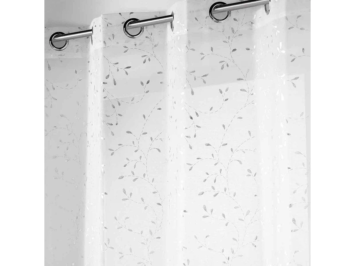 Rideau Voilage à Œillets "Floressia" 140x240cm Blanc