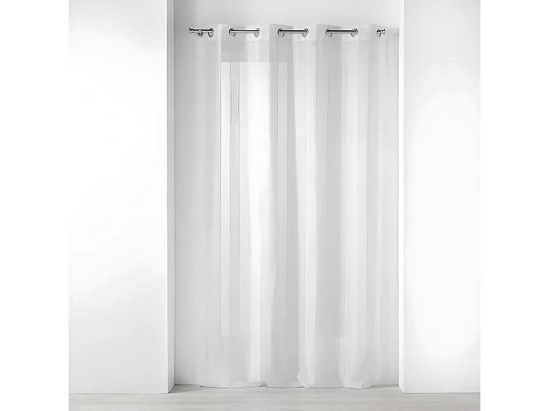 Rideau Voilage à Œillets "Elizeon" 140x280cm Blanc