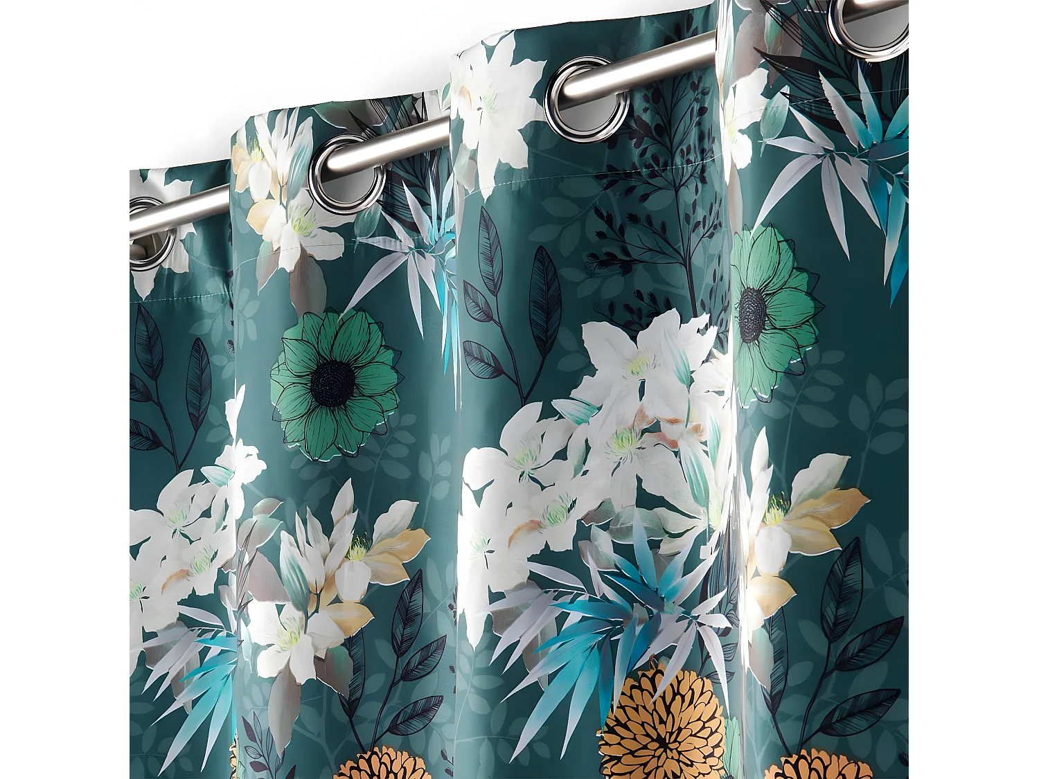 Rideau à Œillets Occultant "Osaka" 135x260cm Bleu