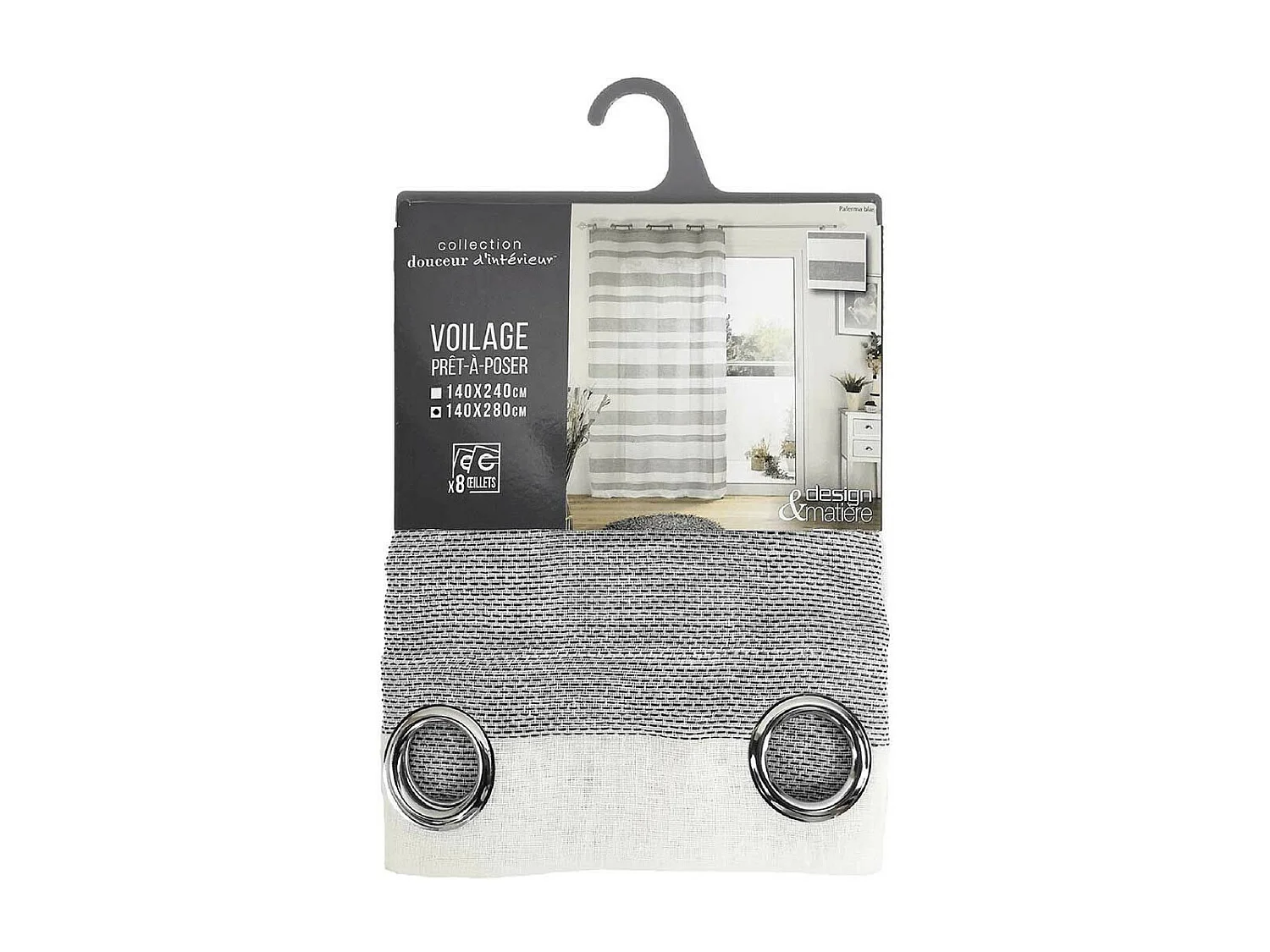 Rideau Voilage à Œillets "Palerma" 140x280cm Blanc