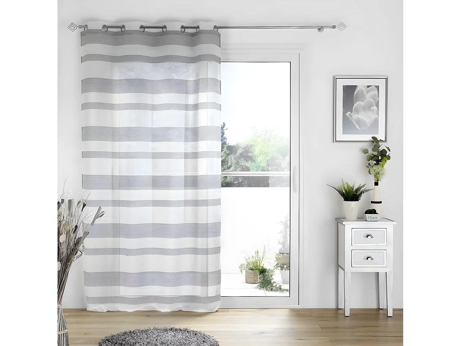 Rideau Voilage à Œillets "Palerma" 140x280cm Blanc