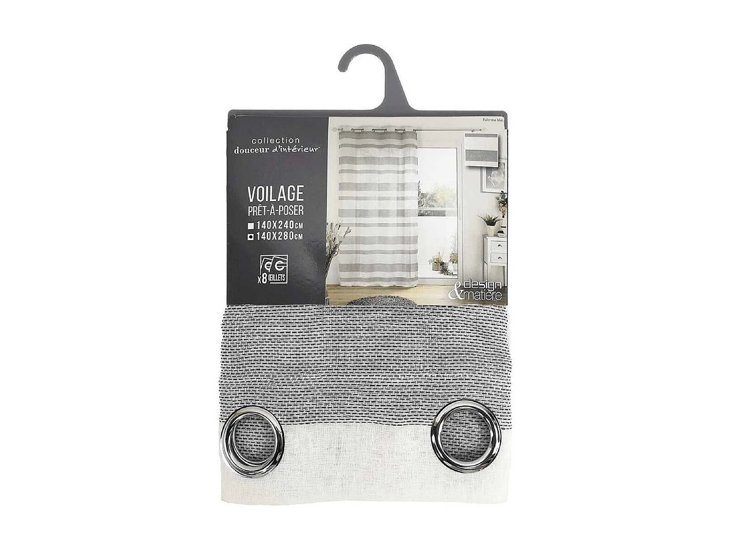 Rideau Voilage à Œillets "Palerma" 140x280cm Blanc