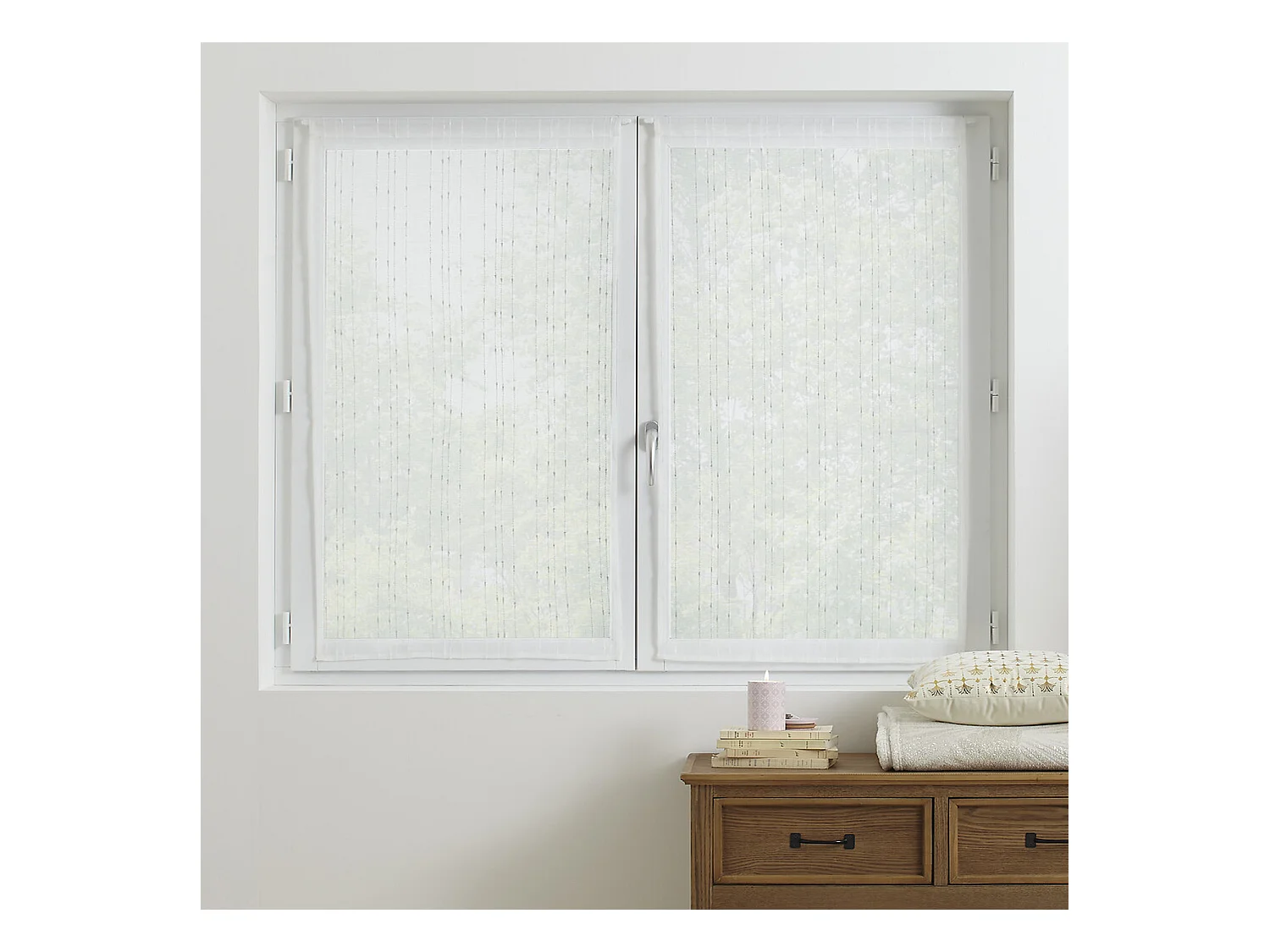 Paire de Voilages "Anissa" 60x120cm Blanc