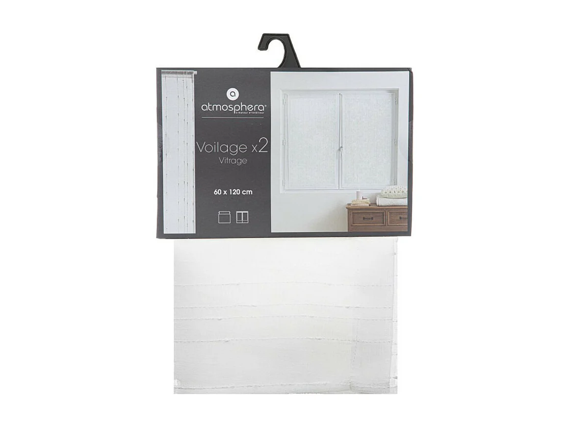 Par de visillos cortos rectos a rayas