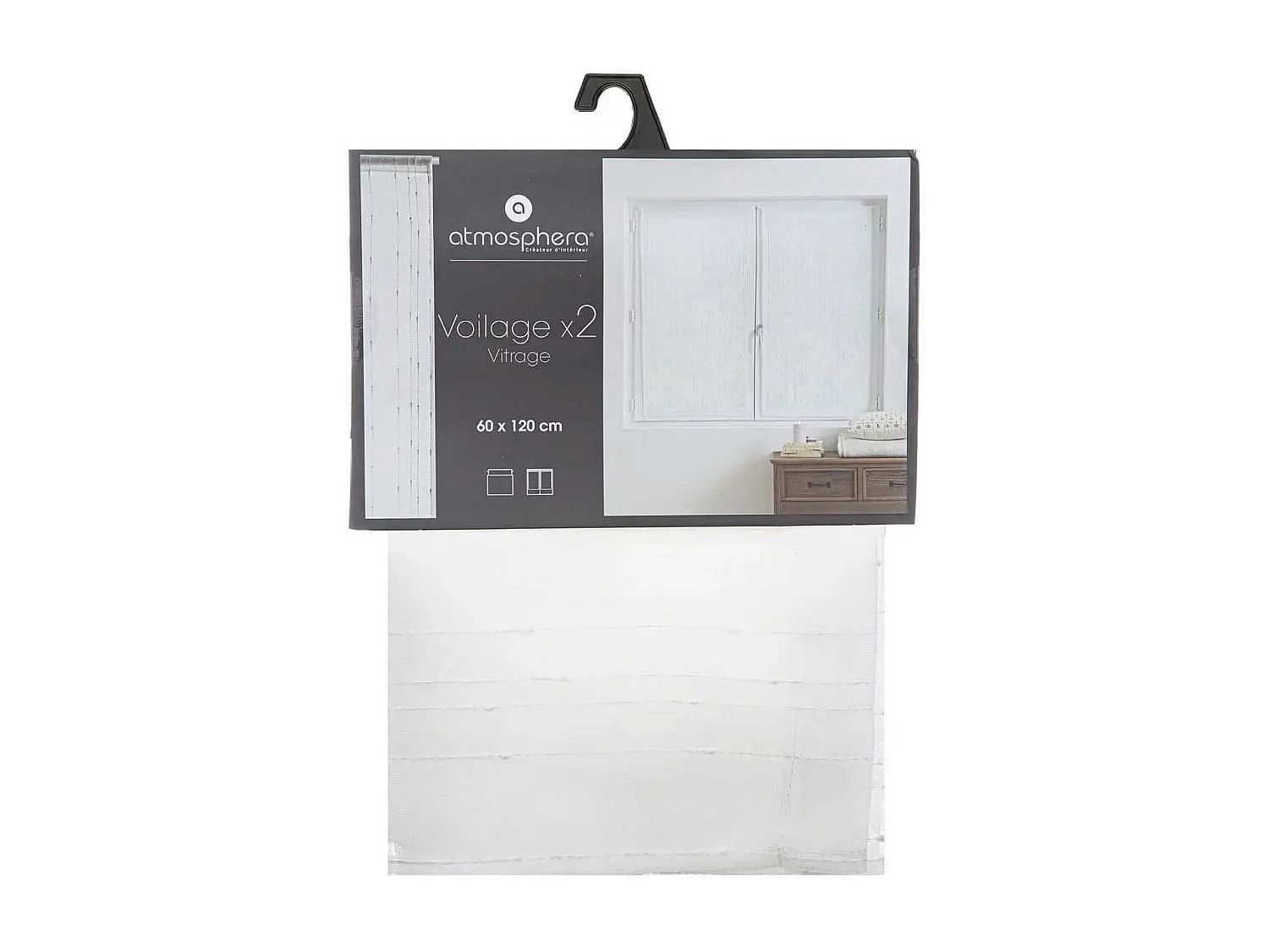 Paire de Voilages "Anissa" 60x120cm Blanc