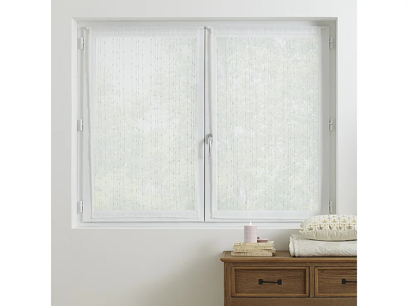 Par de visillos cortos rectos a rayas