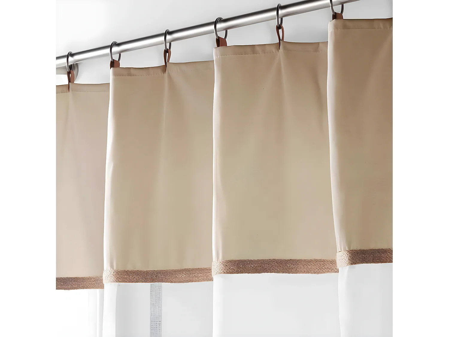 Rideau Voilage à Anneaux "Leana" 140x240cm Beige