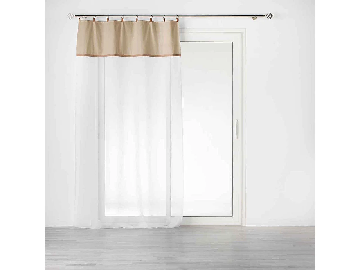 Rideau Voilage à Anneaux "Leana" 140x240cm Beige