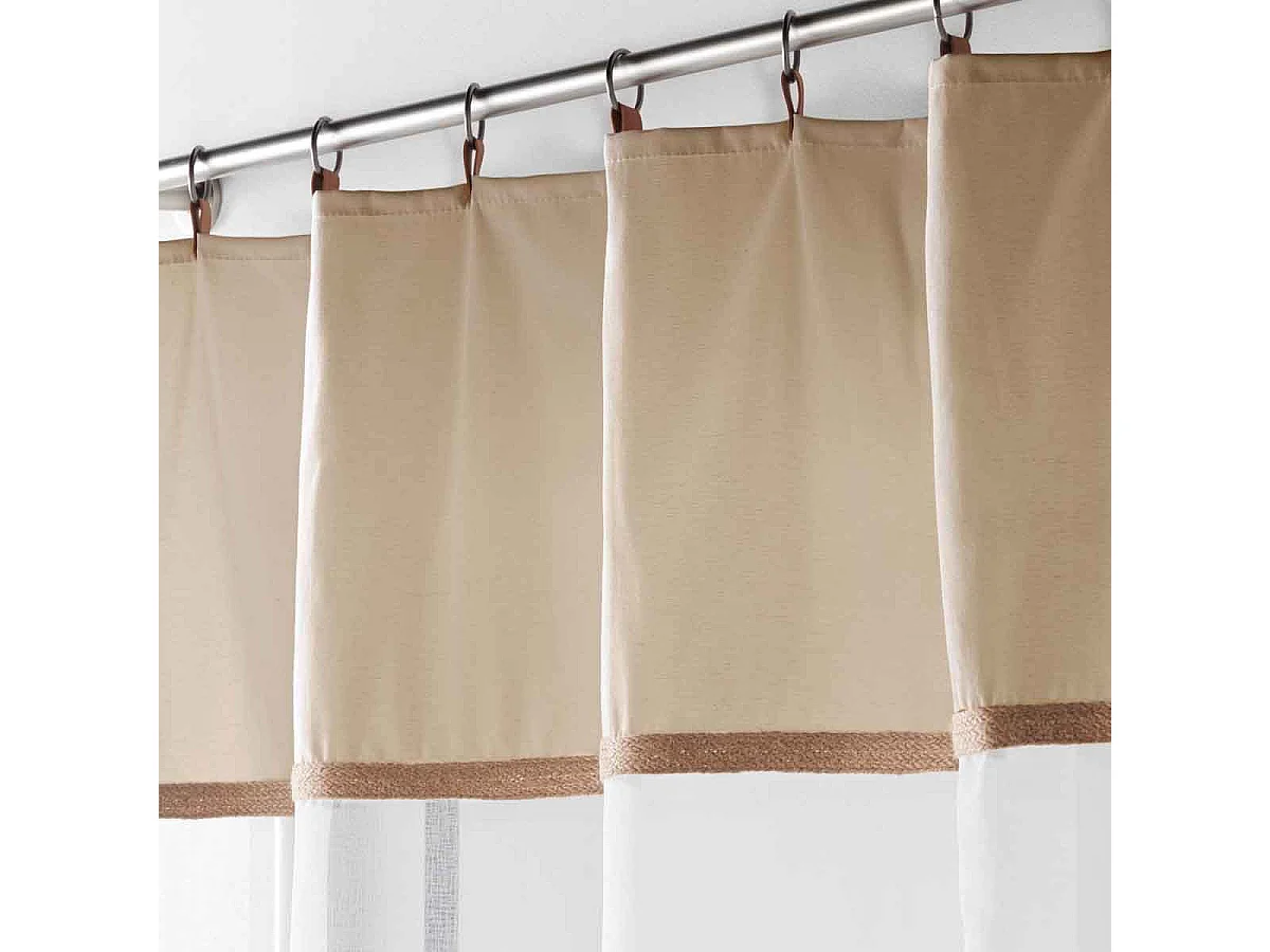 Rideau Voilage à Anneaux "Leana" 140x240cm Beige