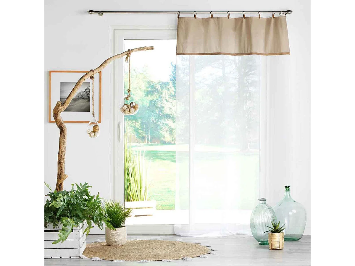 Rideau Voilage à Anneaux "Leana" 140x240cm Beige