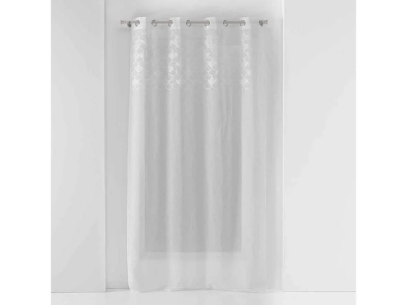 Rideau Voilage à Œillets "Yaelle" 135x280cm Blanc