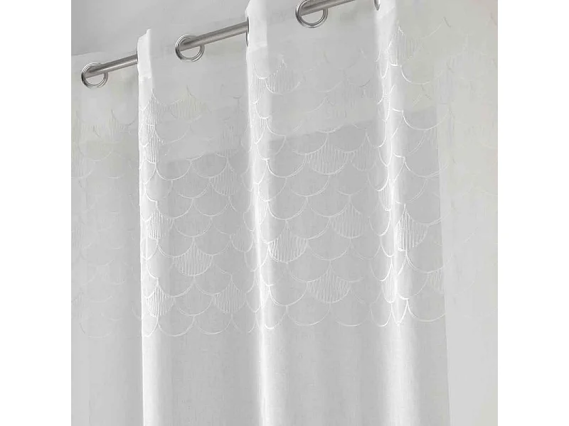 Rideau Voilage à Œillets "Yaelle" 135x280cm Blanc