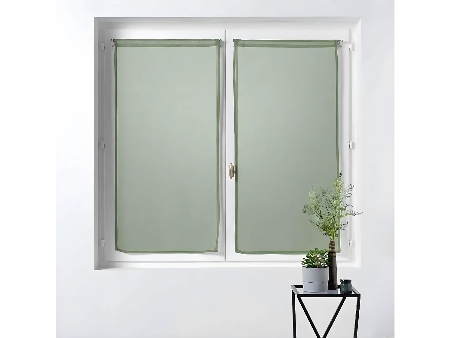 Paire de Voilages "Sandra" 60x160cm Kaki