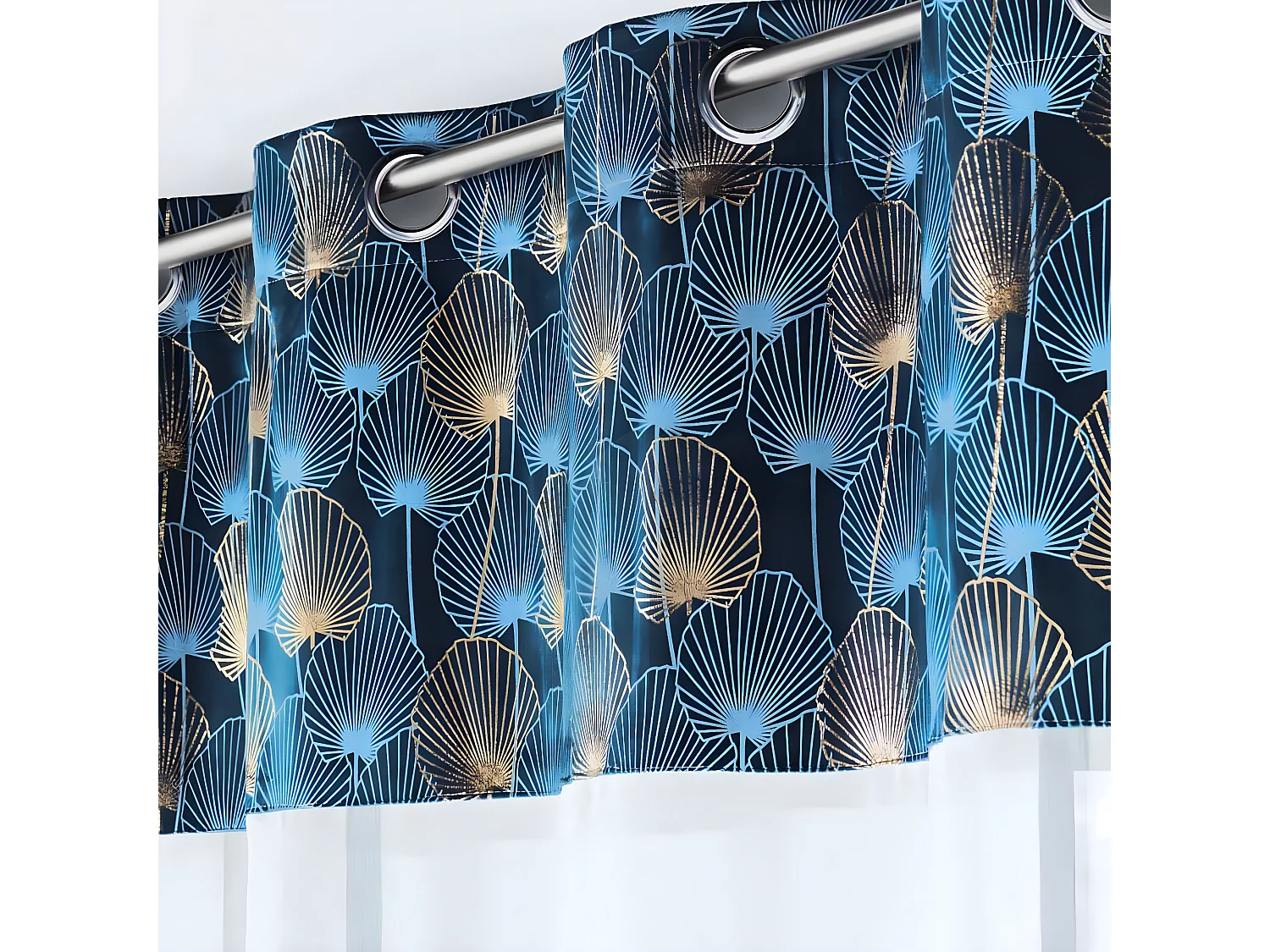 Rideau Voilage à Œillets "Clairine" 140x240cm Bleu