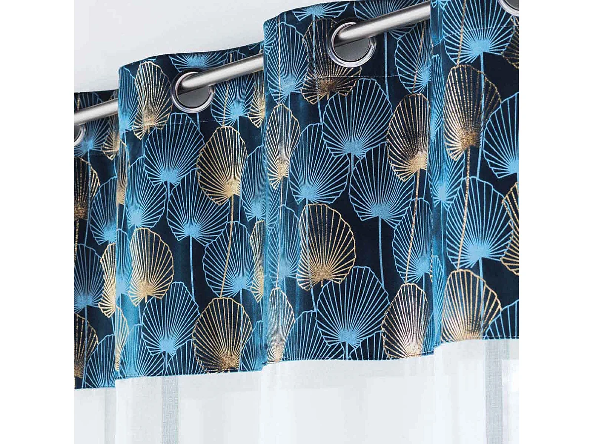 Rideau Voilage à Œillets "Clairine" 140x240cm Bleu