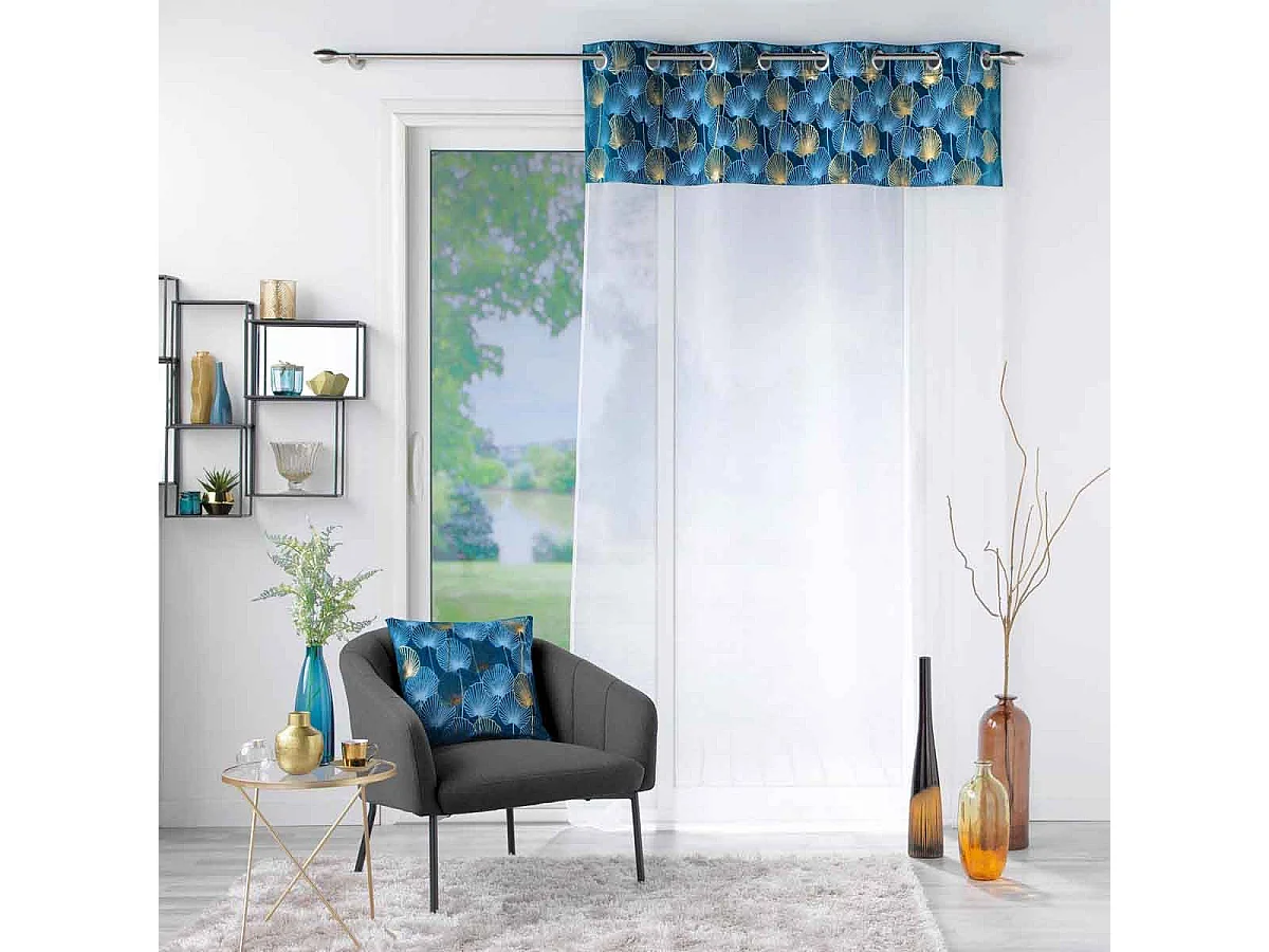 Rideau Voilage à Œillets "Clairine" 140x240cm Bleu