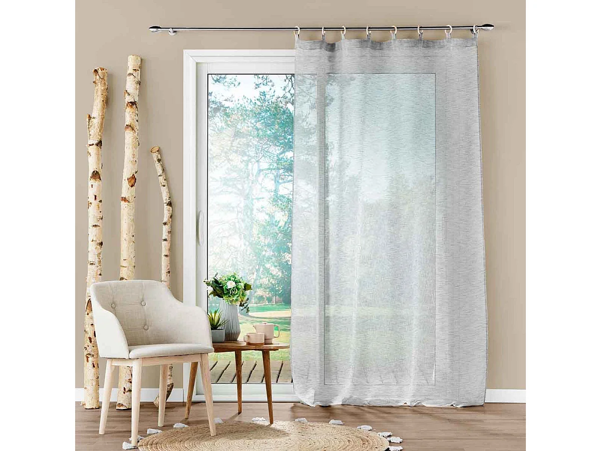 Rideau Voilage à Œillets "Minalisa" 140x240cm Gris