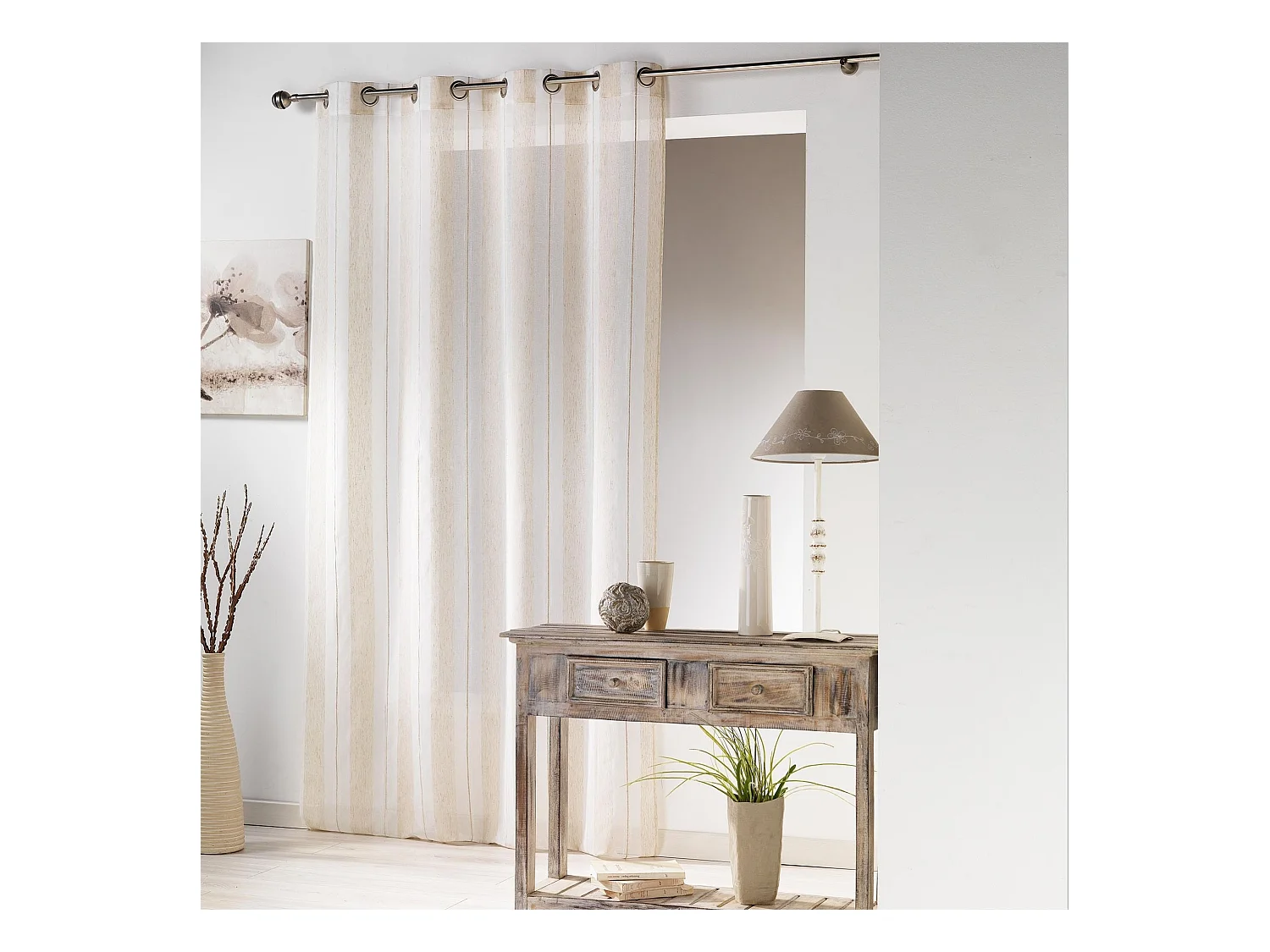 Rideau Voilage à Passants "Hélios" 140x240cm Lin