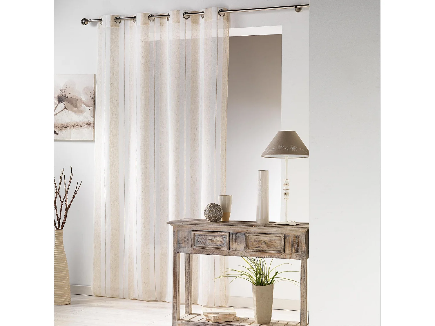 Rideau Voilage à Passants "Hélios" 140x240cm Lin