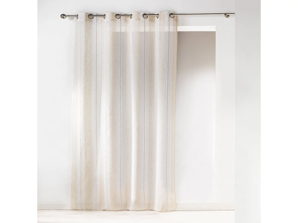 Rideau Voilage à Œillets "Hélios" 140x240cm Beige Lin