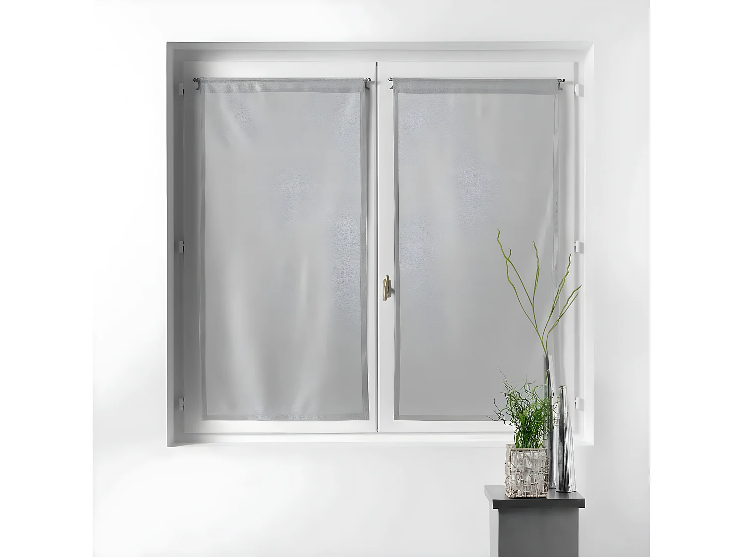 Paire de Voilages "Castille" 60x160cm Gris