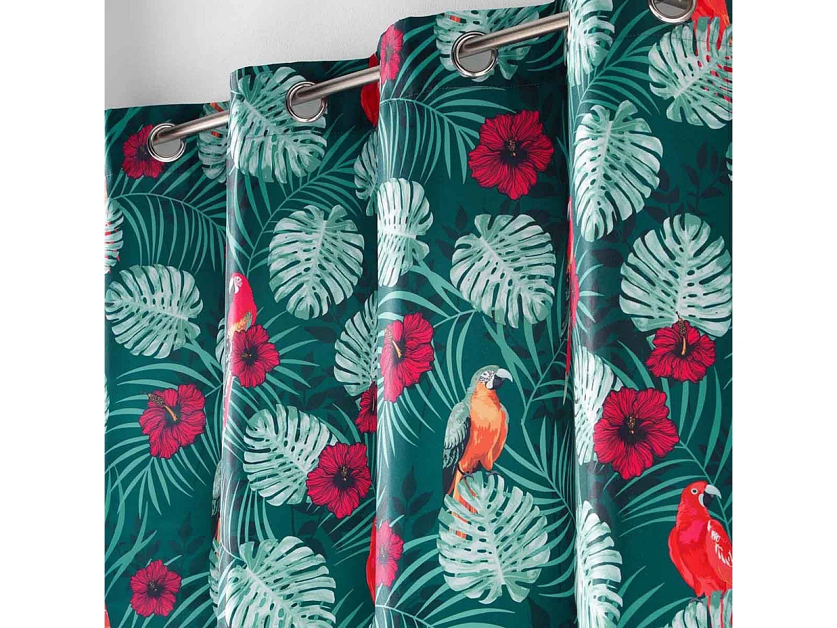 Rideau à Œillets Imprimé "Caracas" 140x260cm Bleu