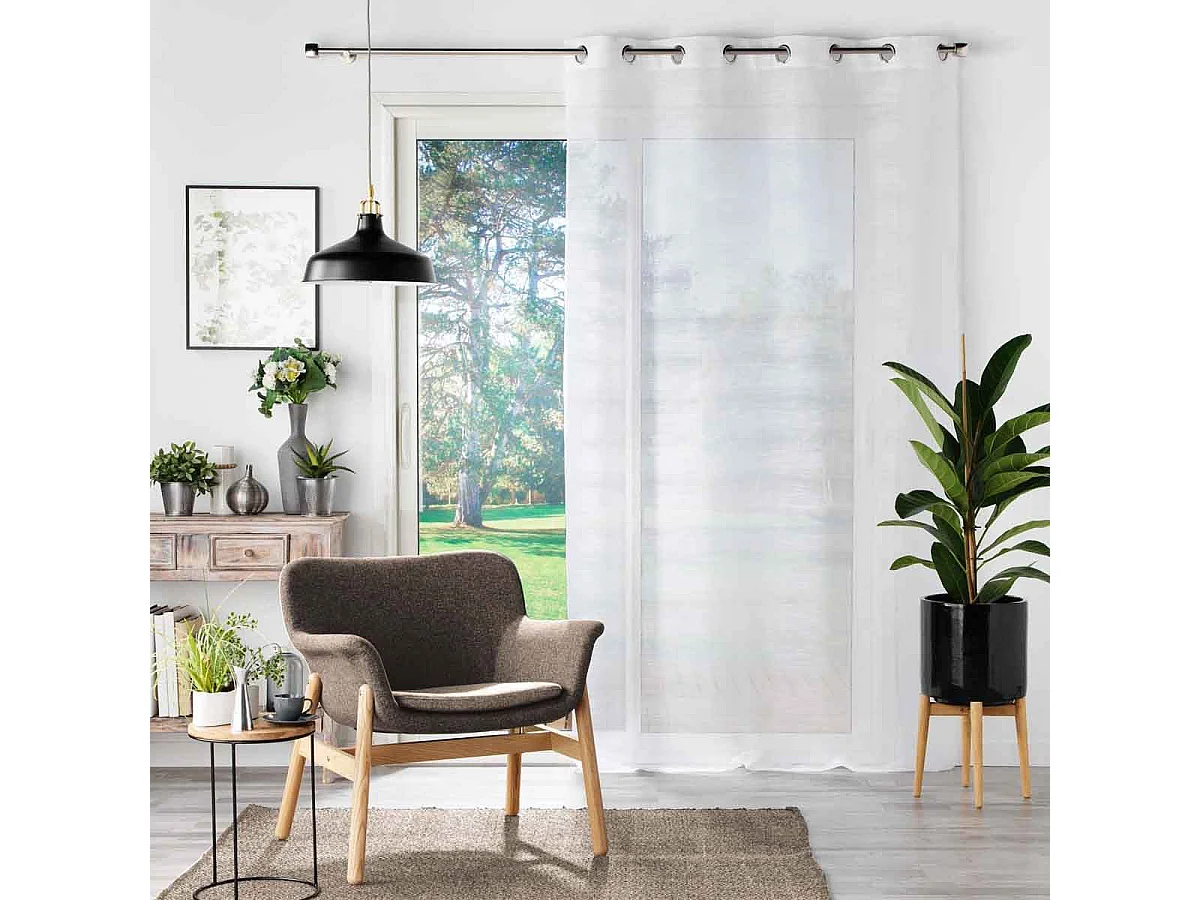 Rideau Voilage à Œillets "Effie" 140x280cm Gris