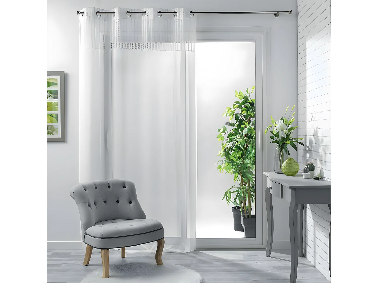 Rideau Voilage à Œillets "Madi" 140x240cm Blanc