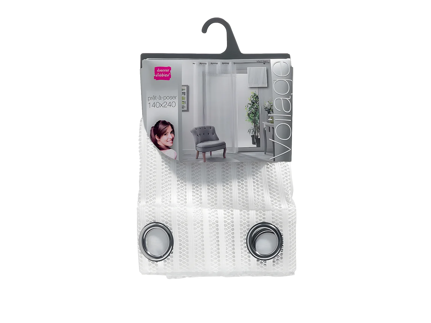 Rideau Voilage à Œillets "Madi" 140x240cm Blanc