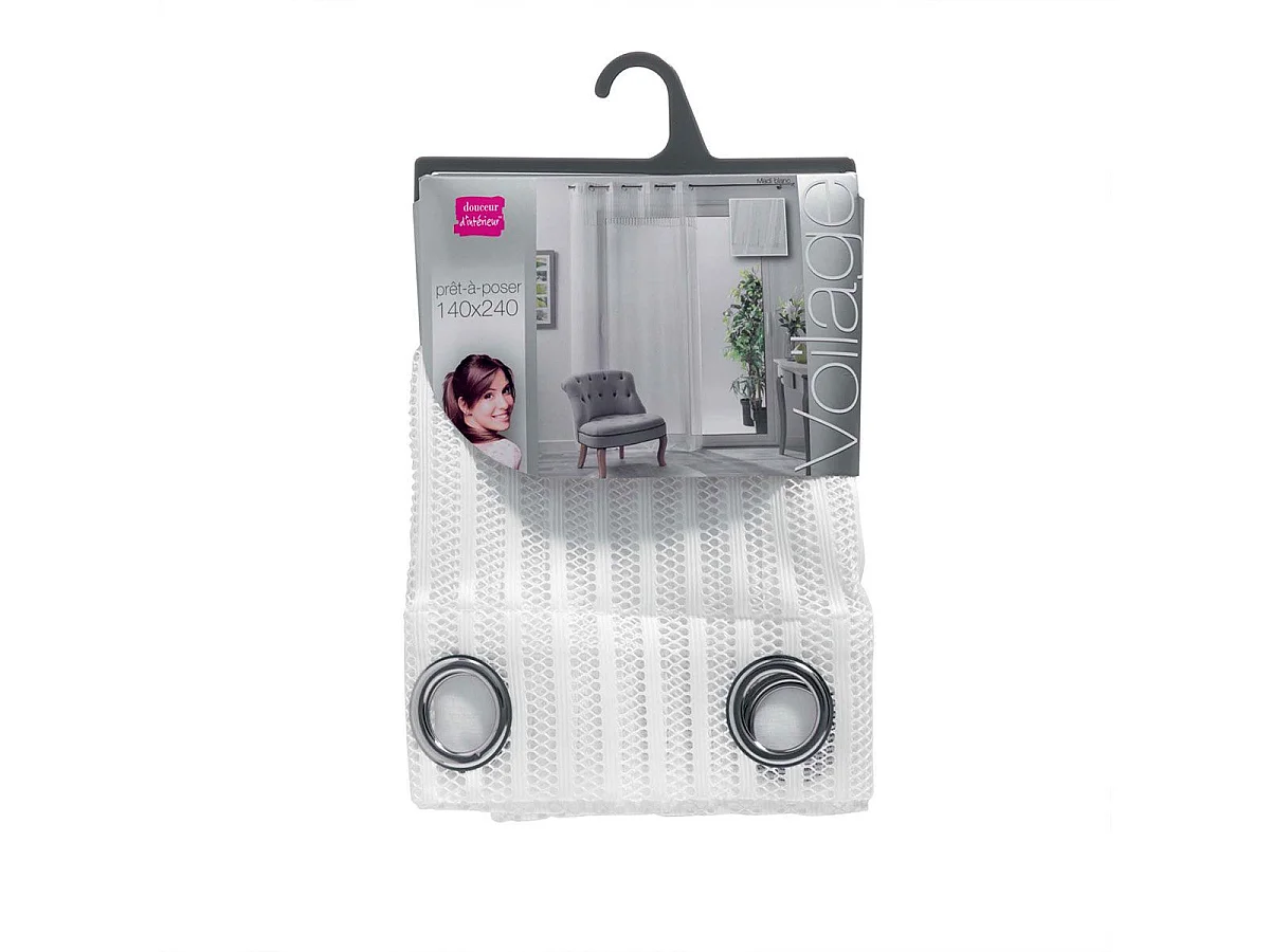 Rideau Voilage à Œillets "Madi" 140x240cm Blanc