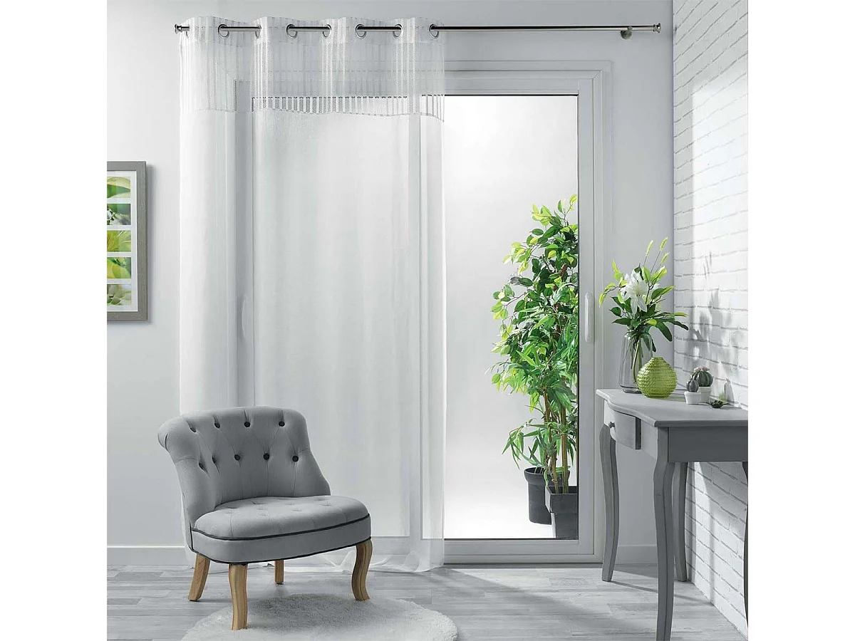 Rideau Voilage à Œillets "Madi" 140x240cm Blanc