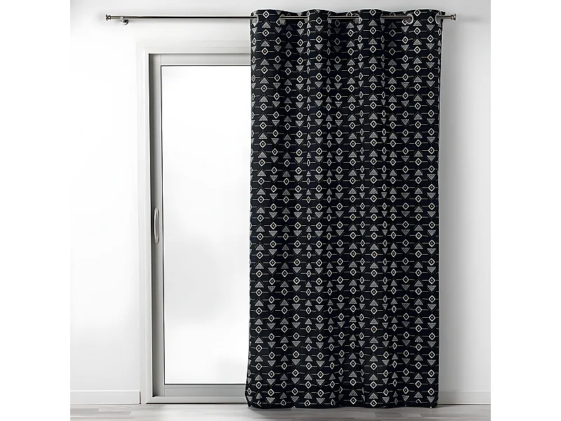 Rideau à Oeillets "Letiko" 140x240cm Noir