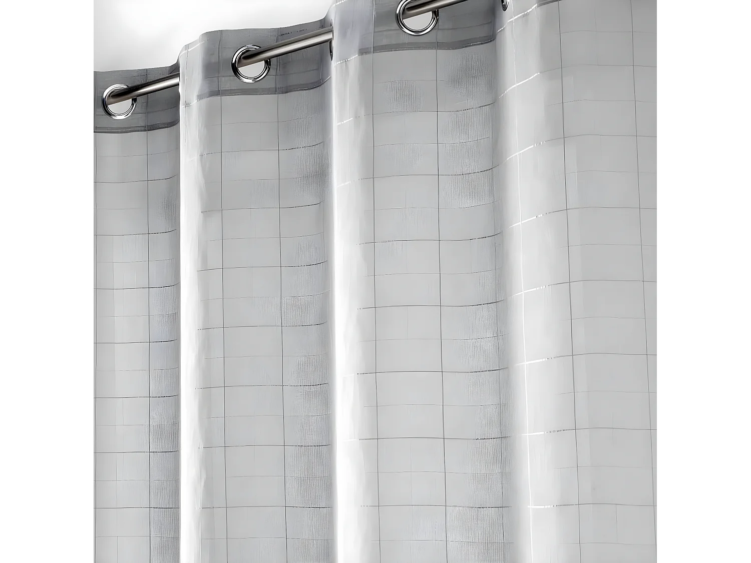 Rideau Voilage à Œillets "Eulalie" 140x240cm Gris