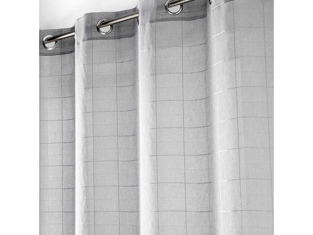 Rideau Voilage à Œillets "Eulalie" 140x240cm Gris