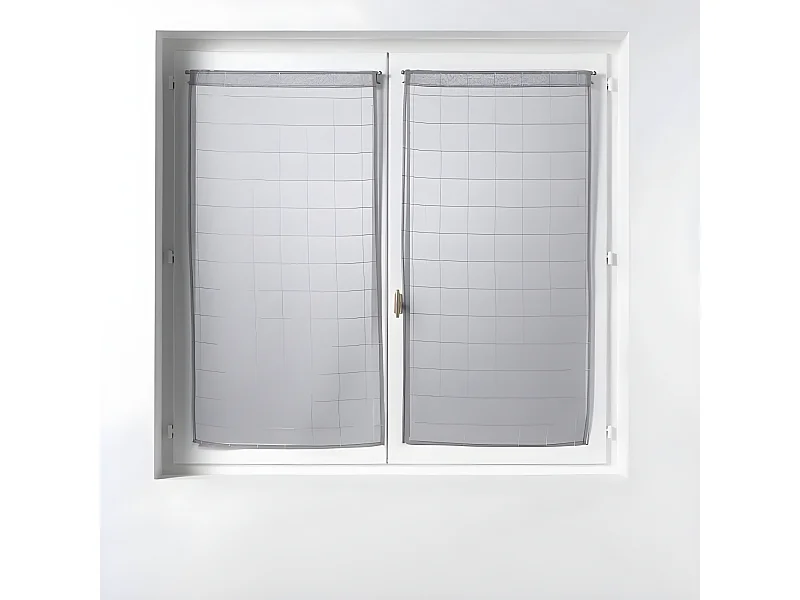 Paire de Voilages "Eulalie" 60x90cm Gris