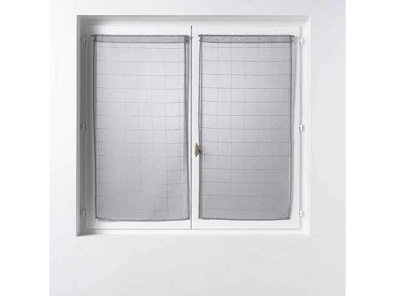 Paire de Voilages "Eulalie" 60x90cm Gris