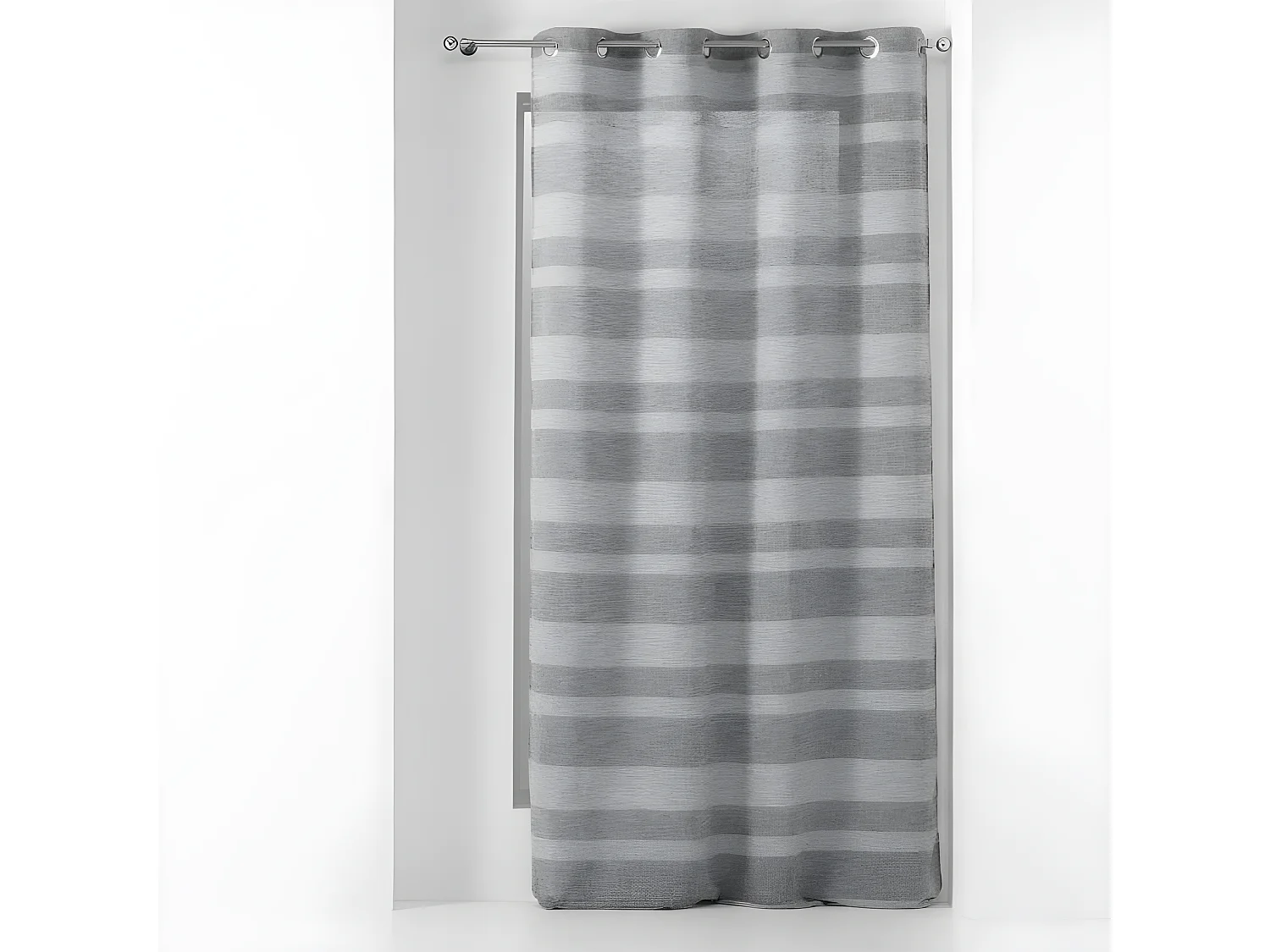 Rideau Voilage à Œillets "Palerma" 140x280cm Gris