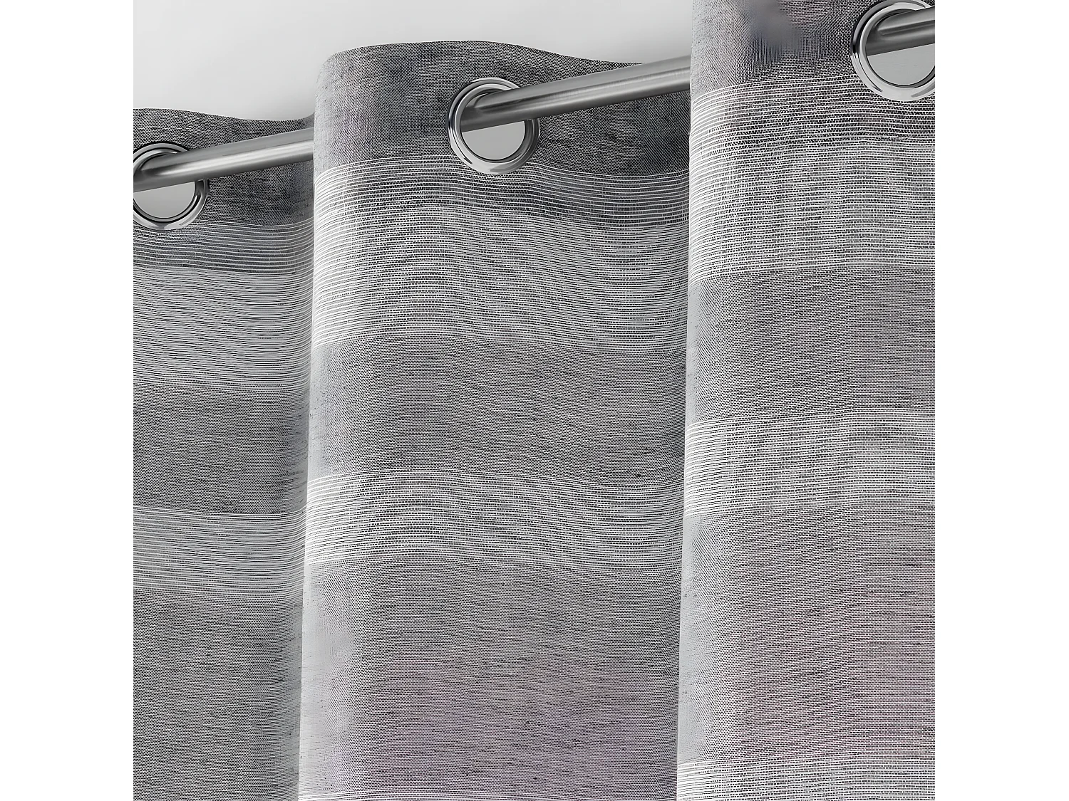 Rideau Voilage à Œillets "Palerma" 140x280cm Gris