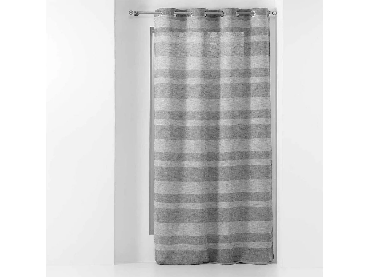 Rideau Voilage à Œillets "Palerma" 140x280cm Gris