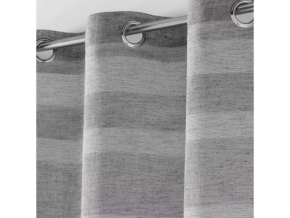 Rideau Voilage à Œillets "Palerma" 140x280cm Gris
